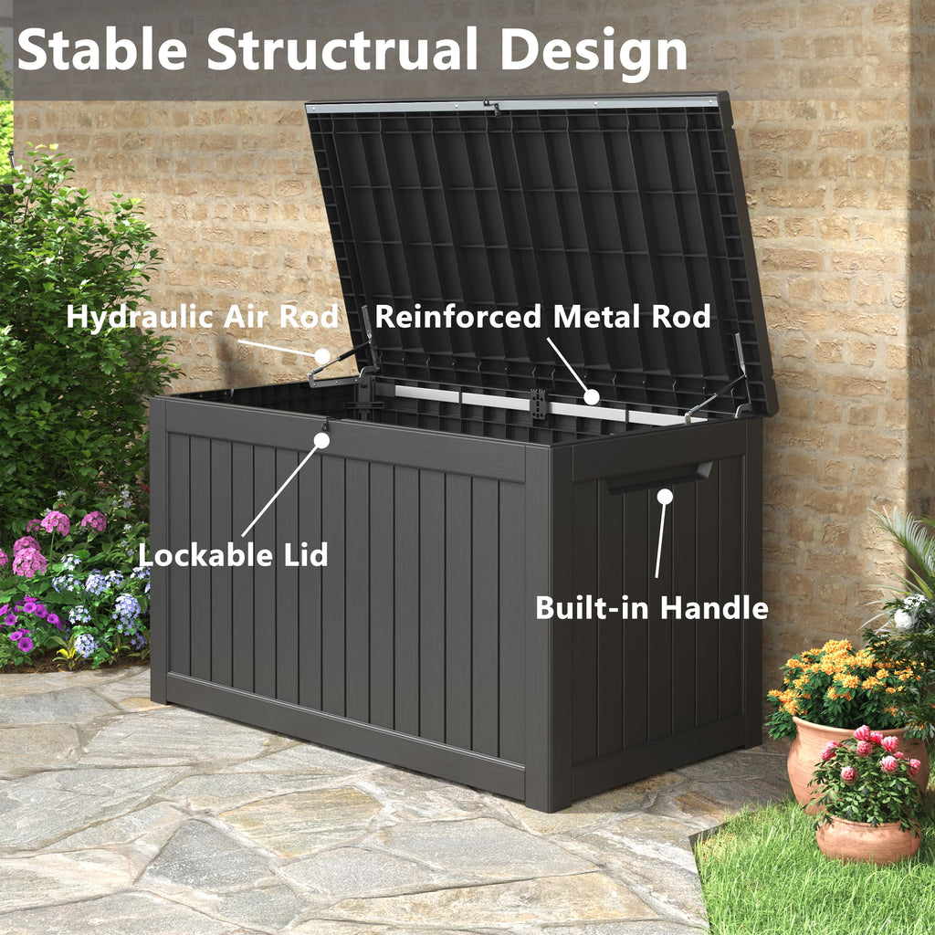 230 Gallon Storage Deck Box Black/Gray