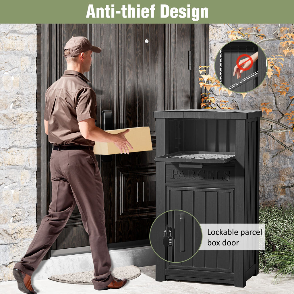 Large Resin Parcel Drop Box Black/Grey