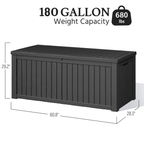180 Gallon Outdoor Deck Box with Bench & Lockable Lid
