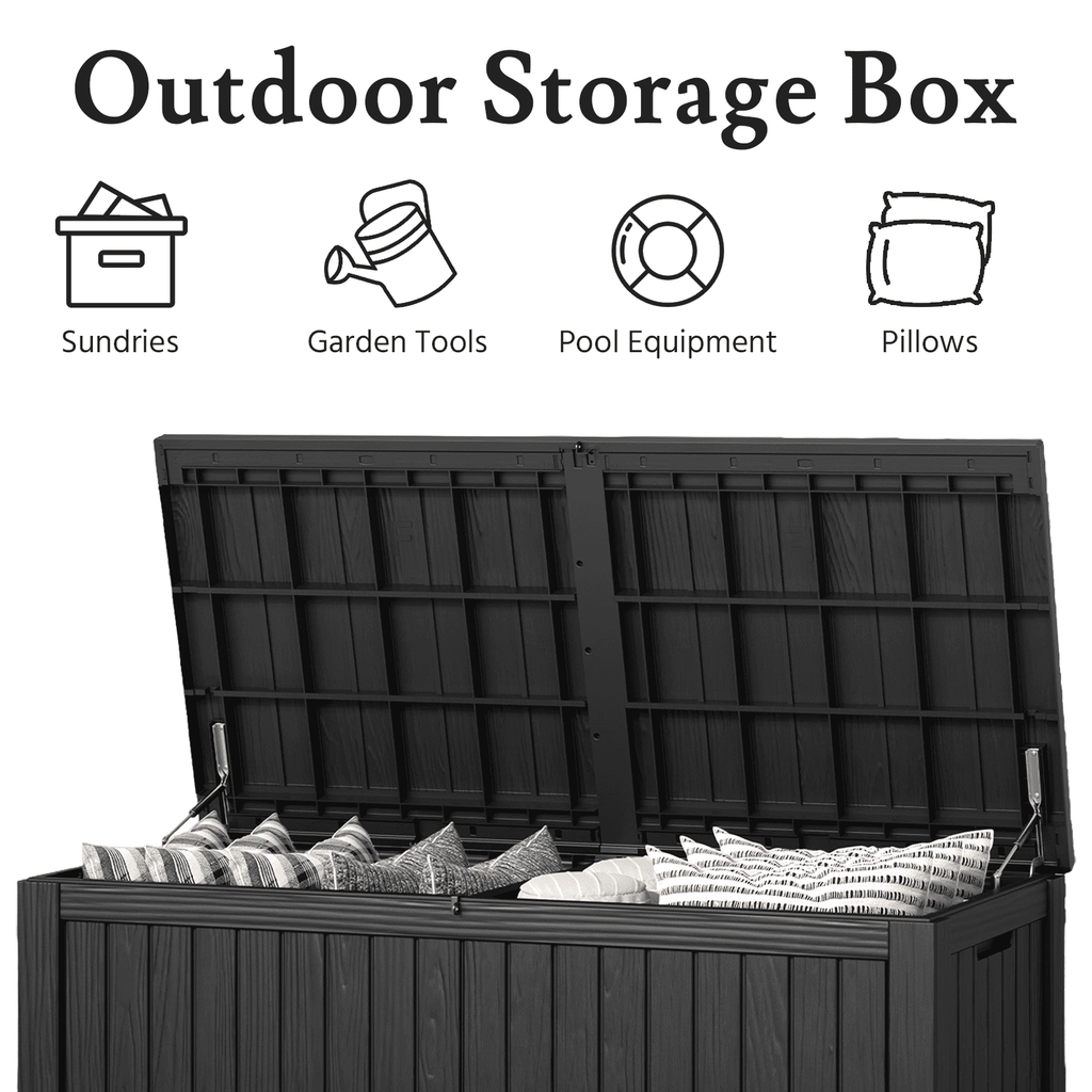180 Gallon Outdoor Deck Box with Bench & Lockable Lid