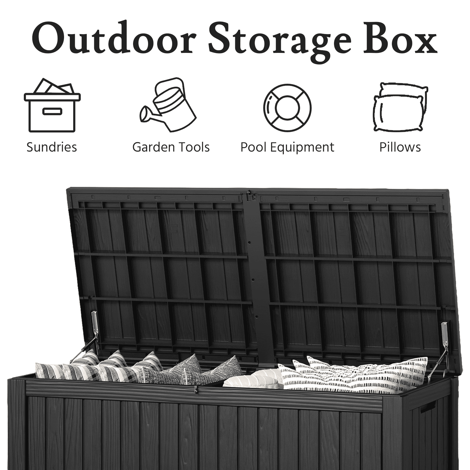 180 Gallon Outdoor Deck Box with Bench & Lockable Lid