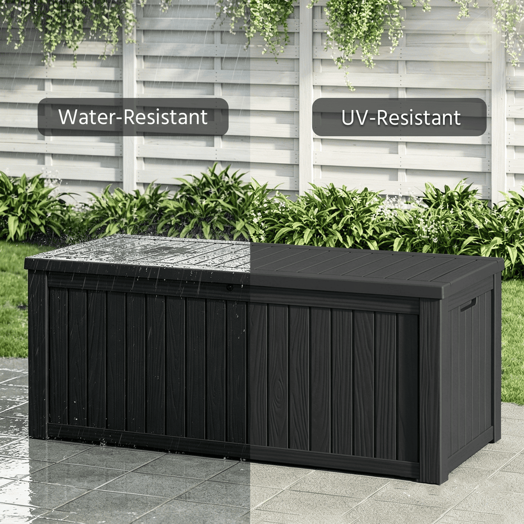 180 Gallon Outdoor Deck Box with Bench & Lockable Lid