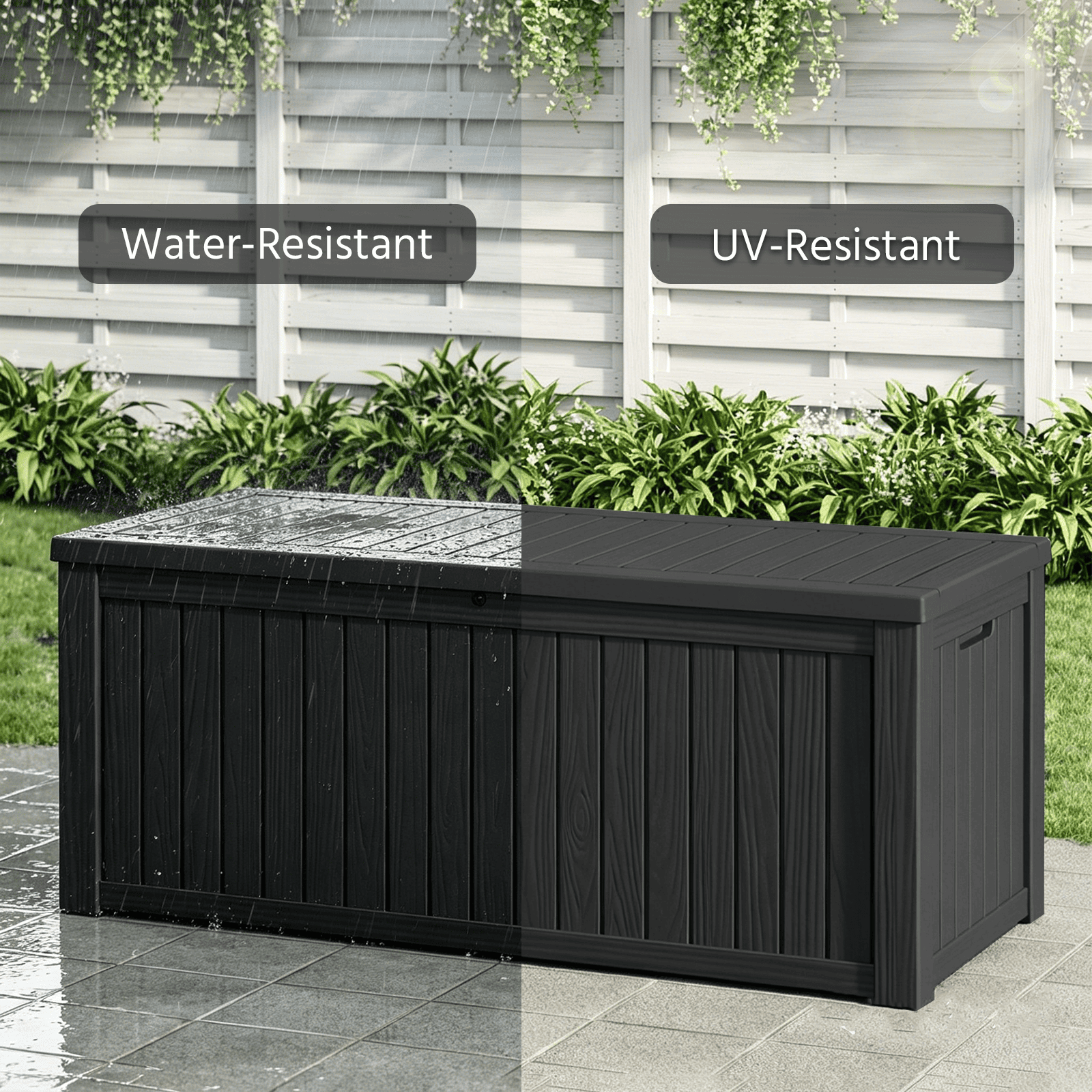 180 Gallon Outdoor Deck Box with Bench & Lockable Lid