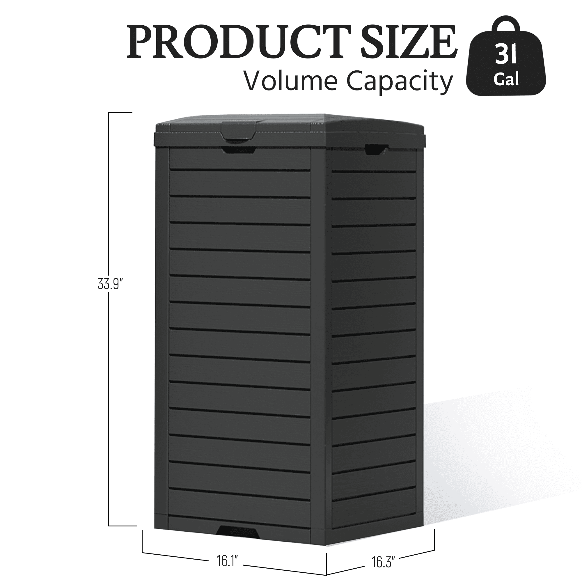 31/62 Gallon Outdoor Trash Can with Pull-Out Tray Secondary image