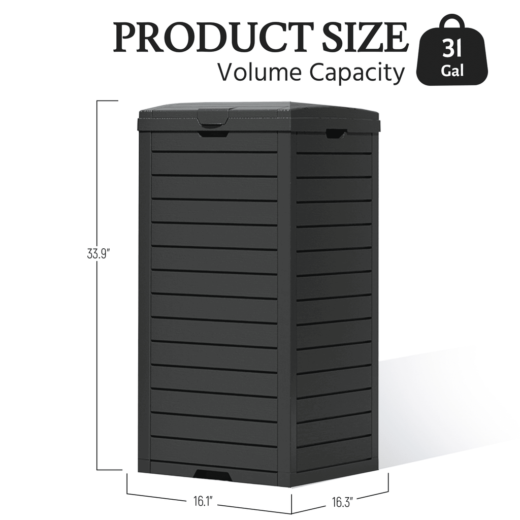 31/62 Gallon Outdoor Trash Can with Pull-Out Tray