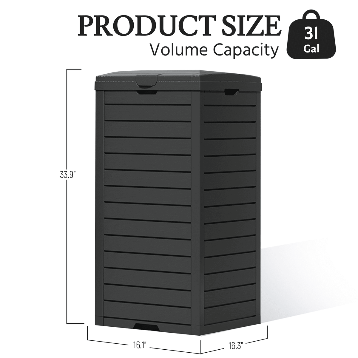 31/62 Gallon Outdoor Trash Can with Pull-Out Tray