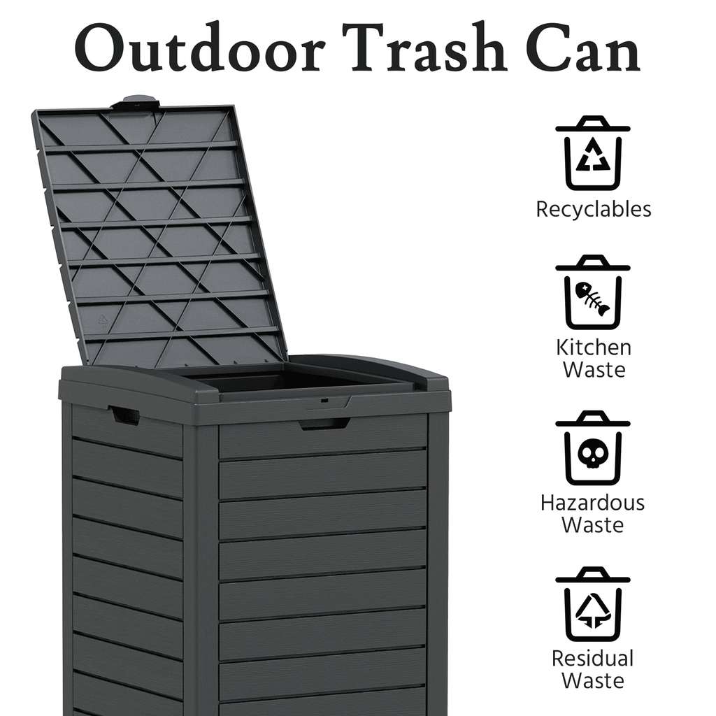 31/62 Gallon Outdoor Trash Can with Pull-Out Tray