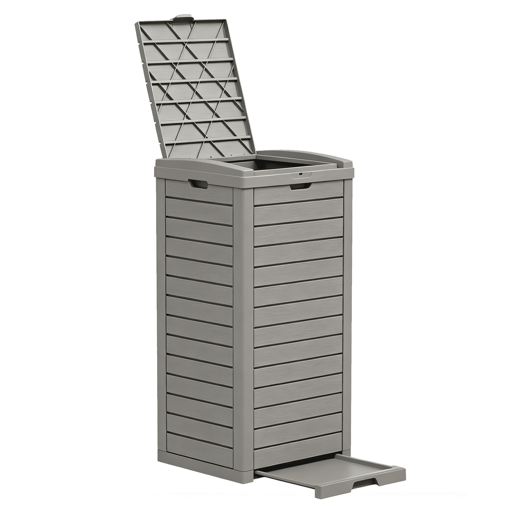31/62 Gallon Outdoor Trash Can with Pull-Out Tray