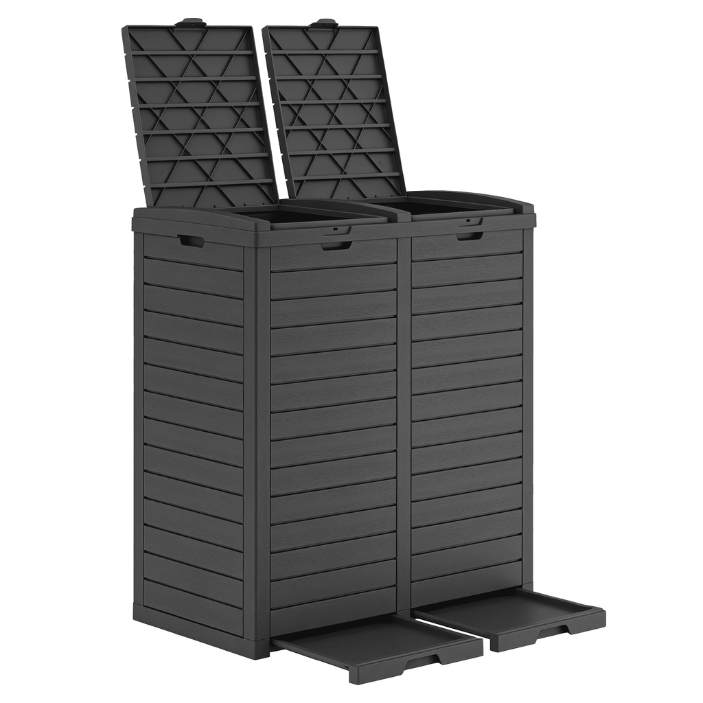 31/62 Gallon Outdoor Trash Can with Pull-Out Tray