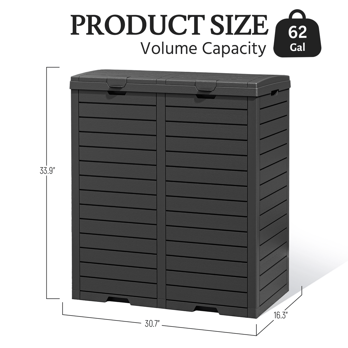 31/62 Gallon Outdoor Trash Can with Pull-Out Tray