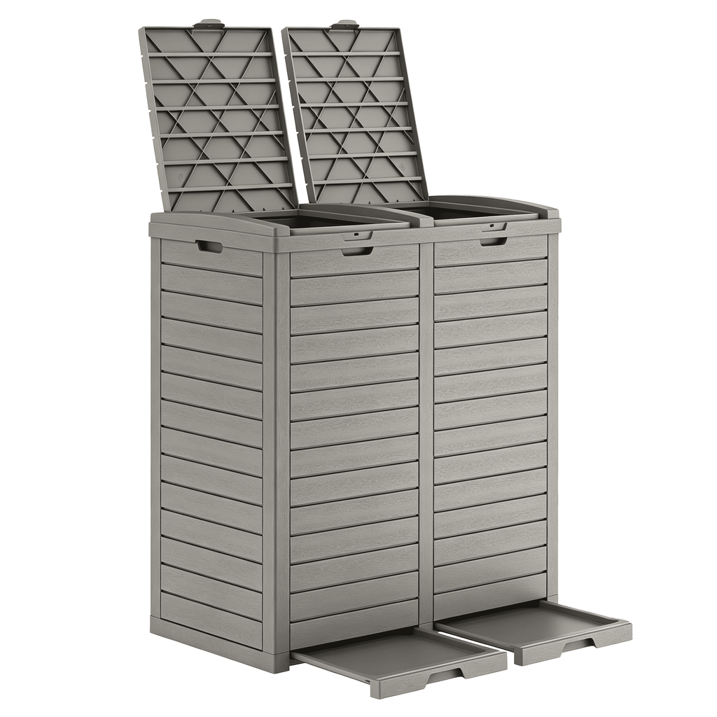 31/62 Gallon Outdoor Trash Can with Pull-Out Tray