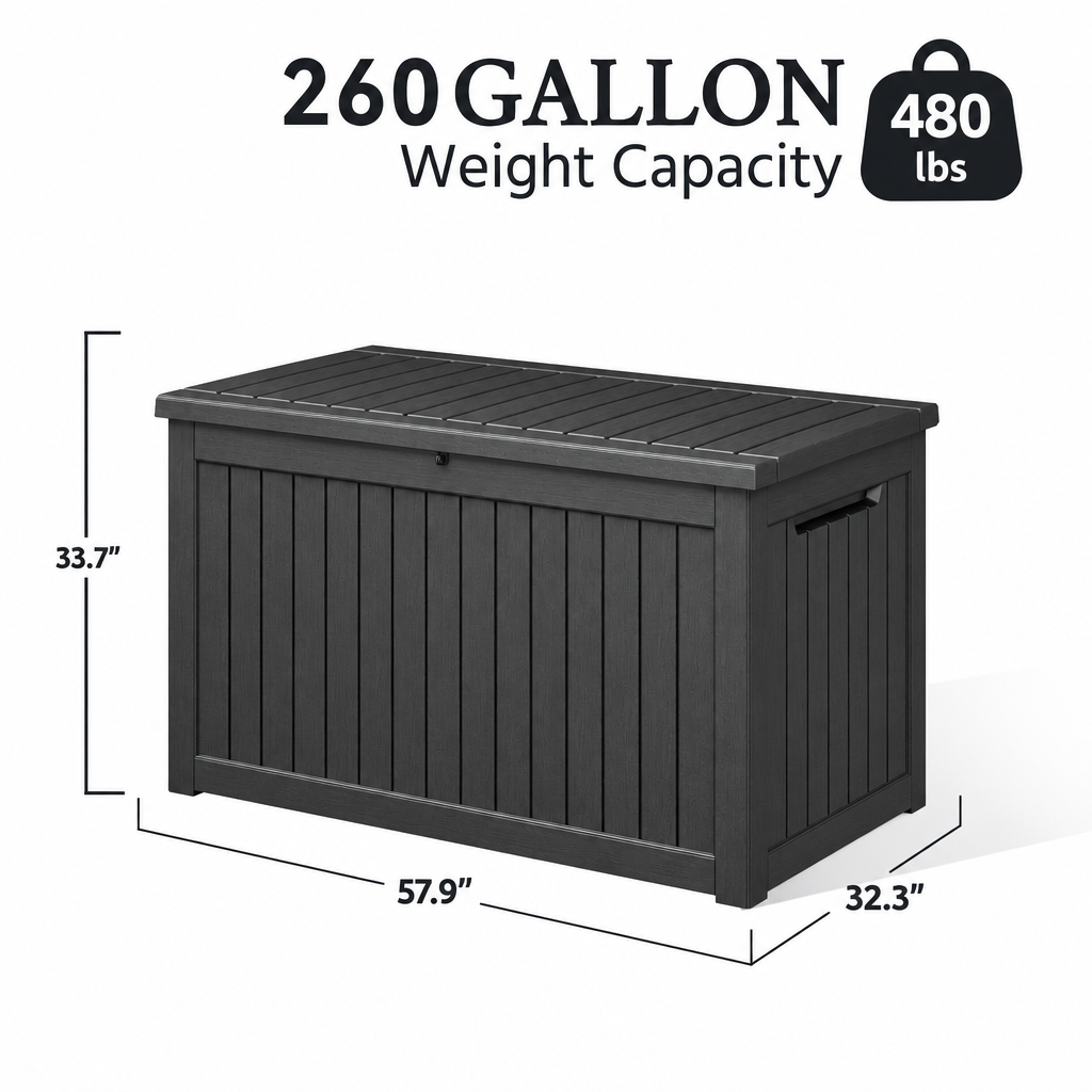 260 Gallon Deck Box with Soft-Close Lid