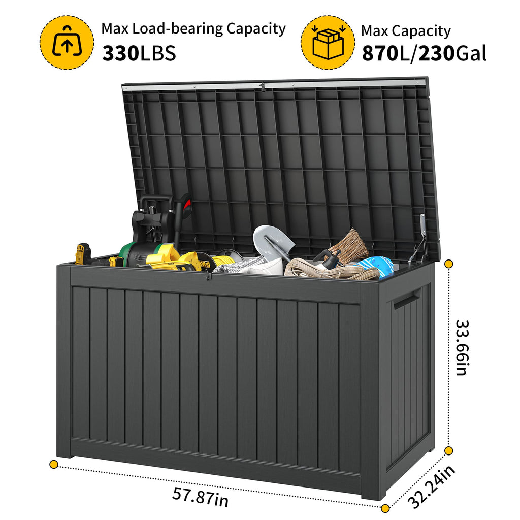 230 Gallon Storage Deck Box Black/Gray