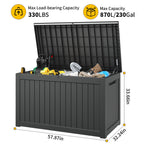 230 Gallon Storage Deck Box Black/Gray