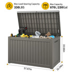 230 Gallon Storage Deck Box Black/Gray