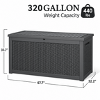 320 Gal Outdoor Resin Deck Box