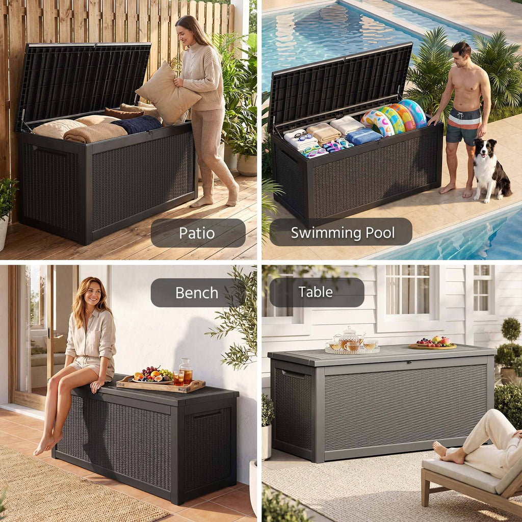 320 Gal Outdoor Resin Deck Box