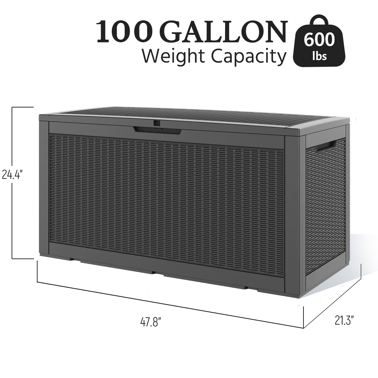 100 Gal Outdoor Resin Deck Box