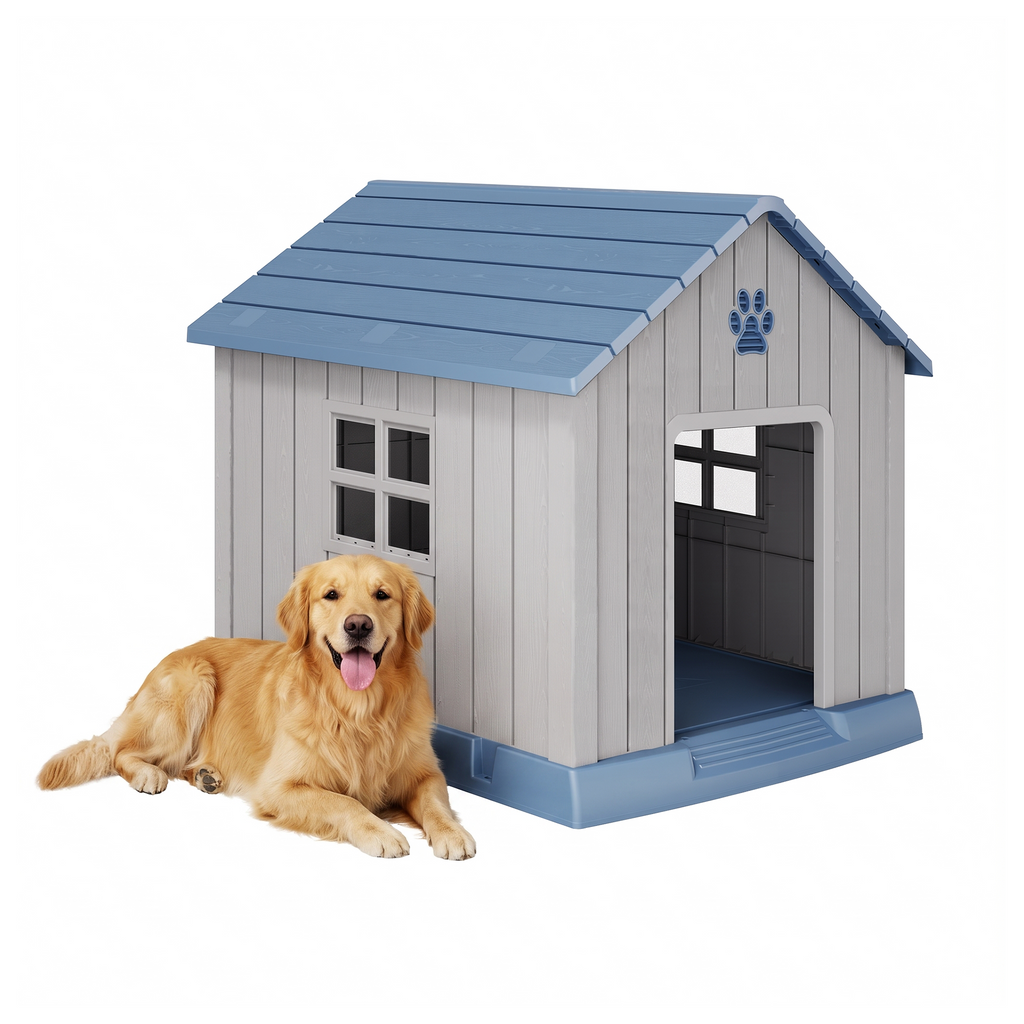 Weatherproof Outdoor Dog House with Windows