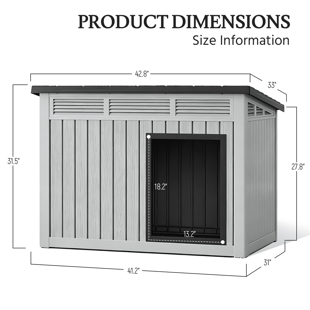 Outdoor Dog House with Lift-Up Roof