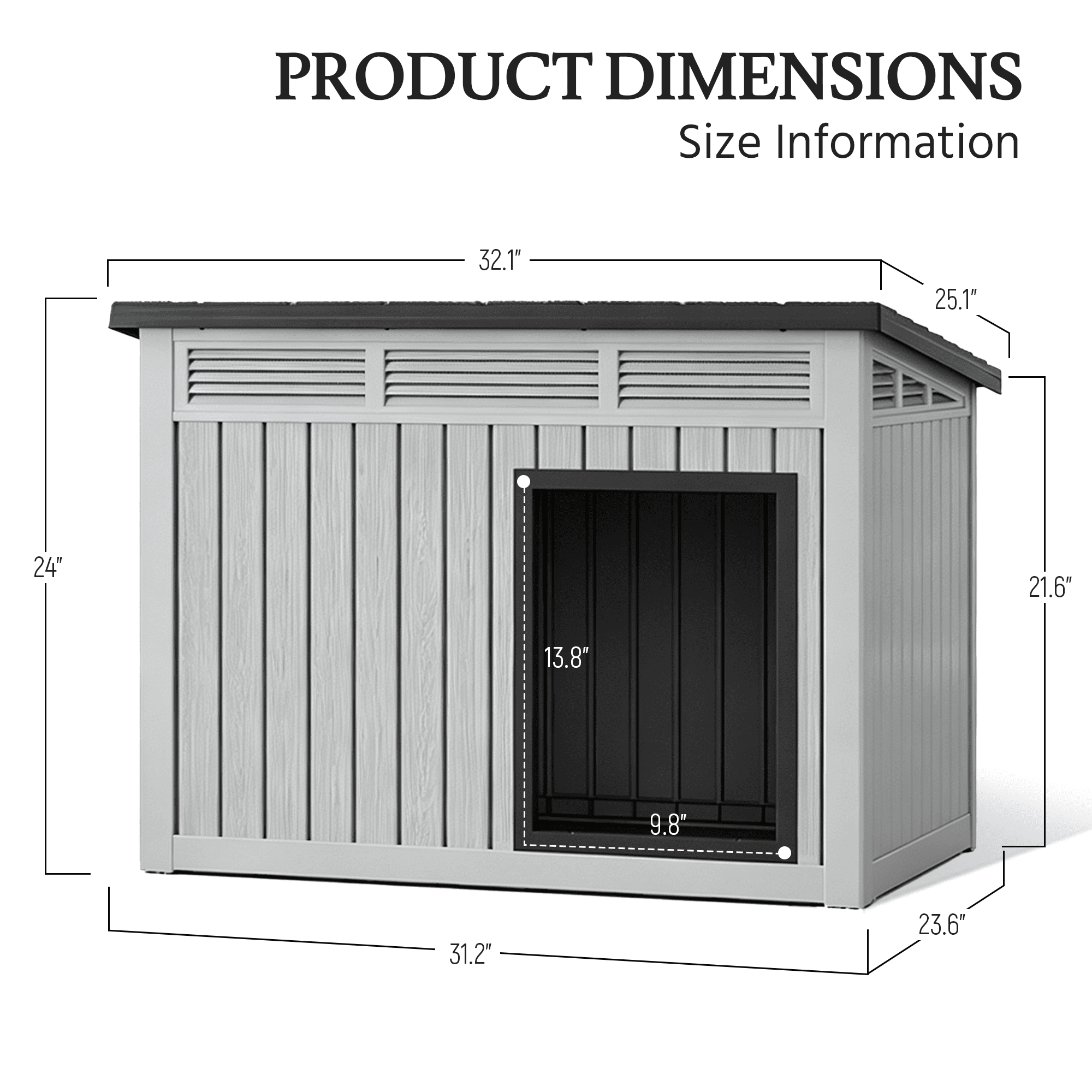 Outdoor Dog House with Lift-Up Roof Secondary image