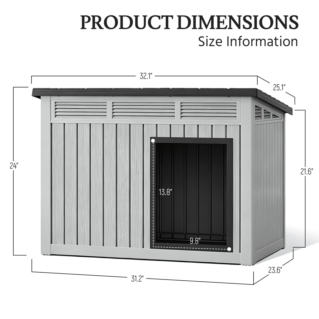 Outdoor Dog House with Lift-Up Roof