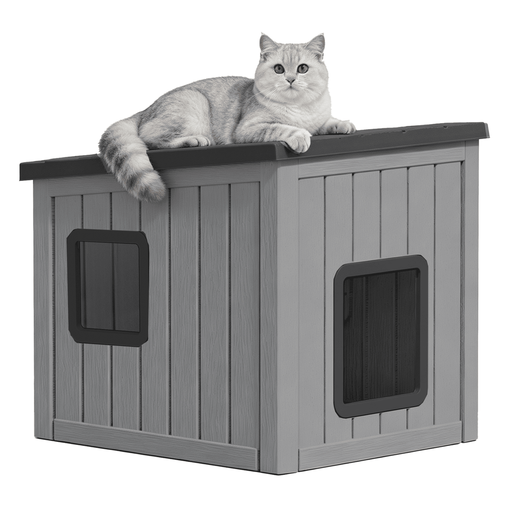Outdoor Cat Shelter with Dual Entrances