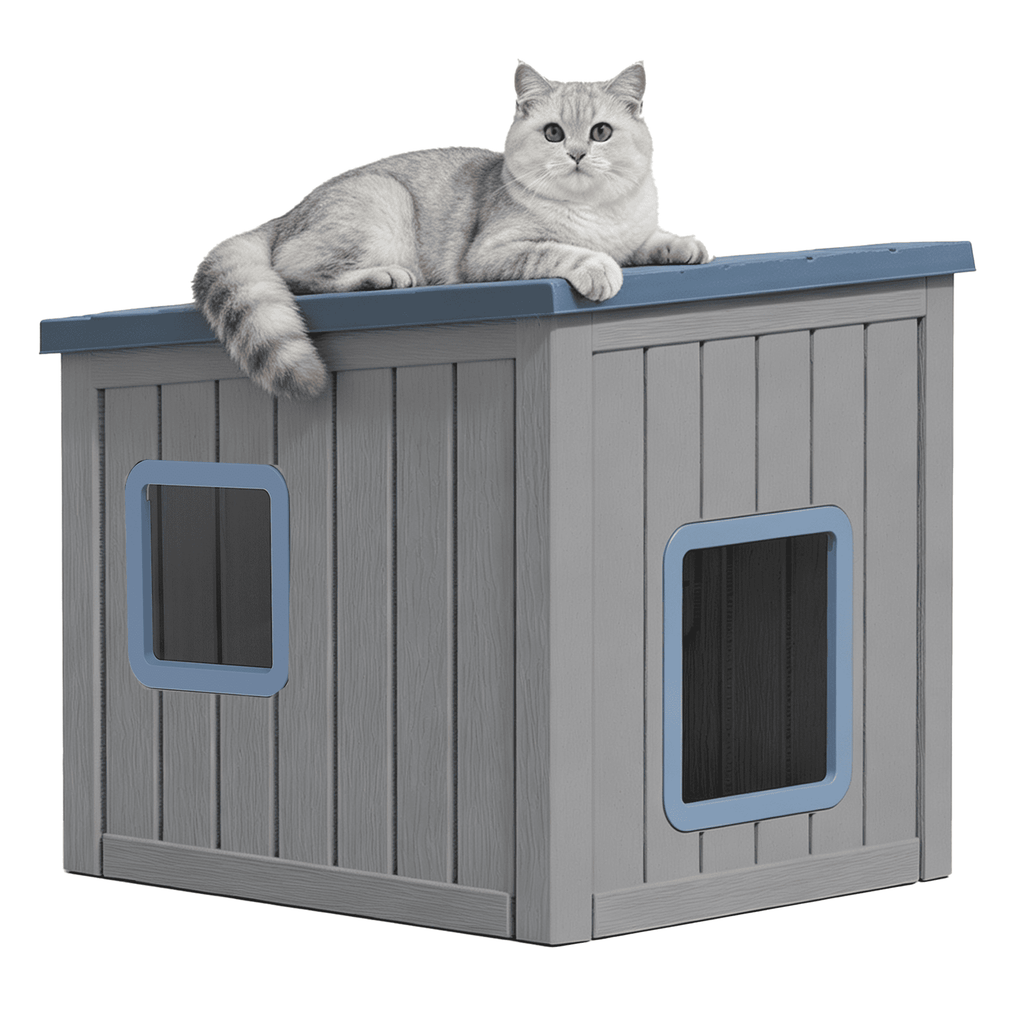 Outdoor Cat Shelter with Dual Entrances