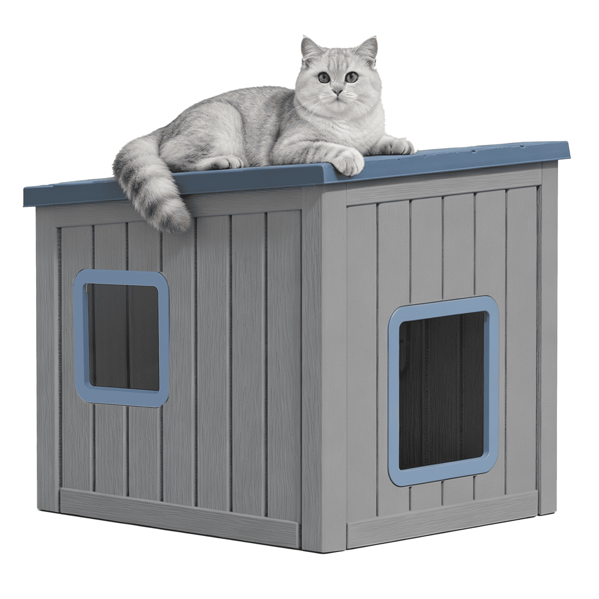 Outdoor Cat Shelter with Dual Entrances