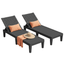 2-Pack Adjustable Outdoor Chaise Lounge Chairs