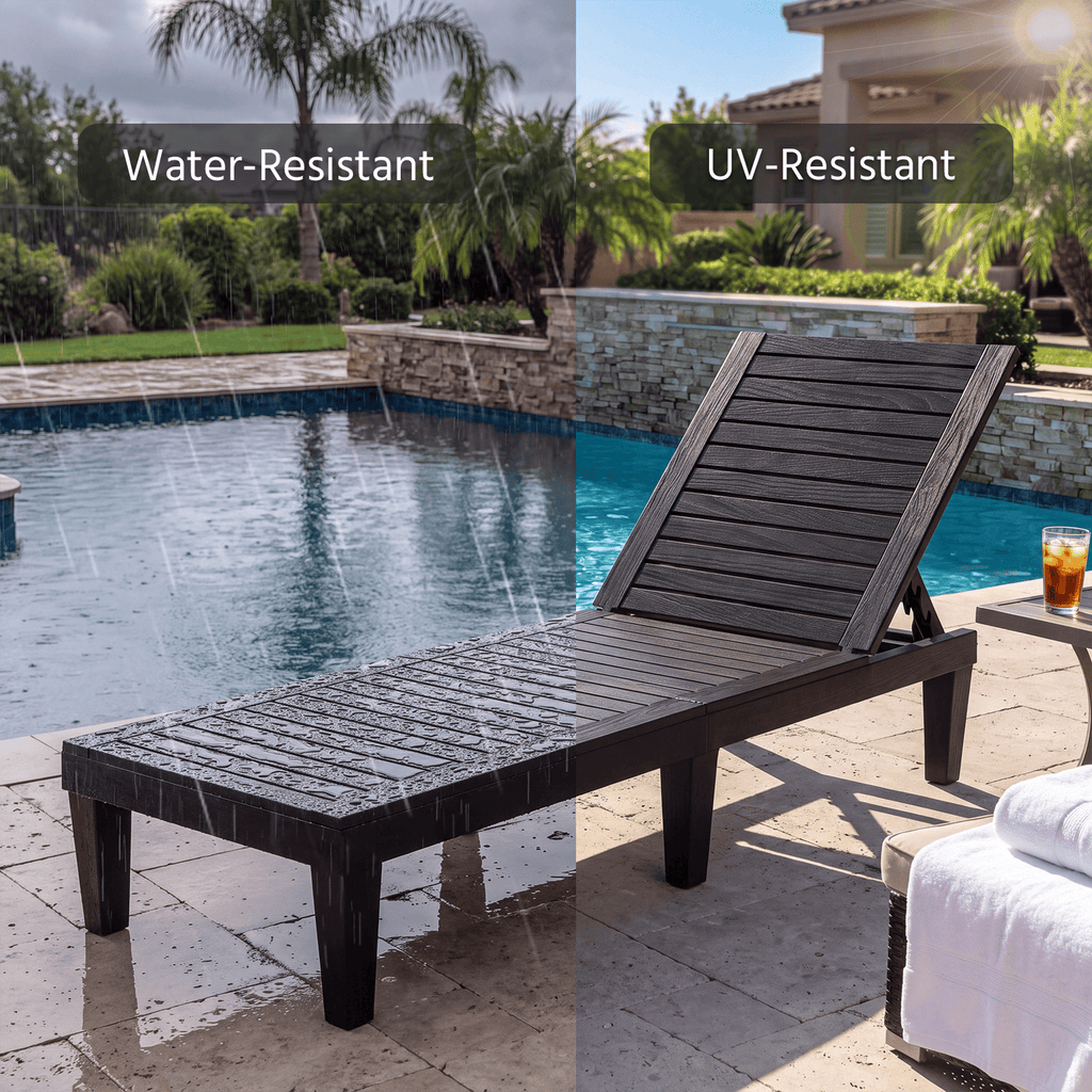 2-Pack Adjustable Outdoor Chaise Lounge Chairs
