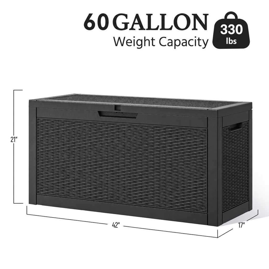 60 Gallon Outdoor Resin Deck Box Secondary image