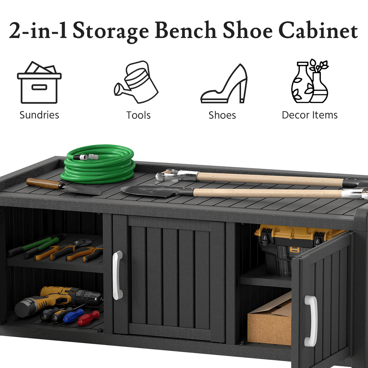 2-in-1 Storage Bench Shoe Cabinet