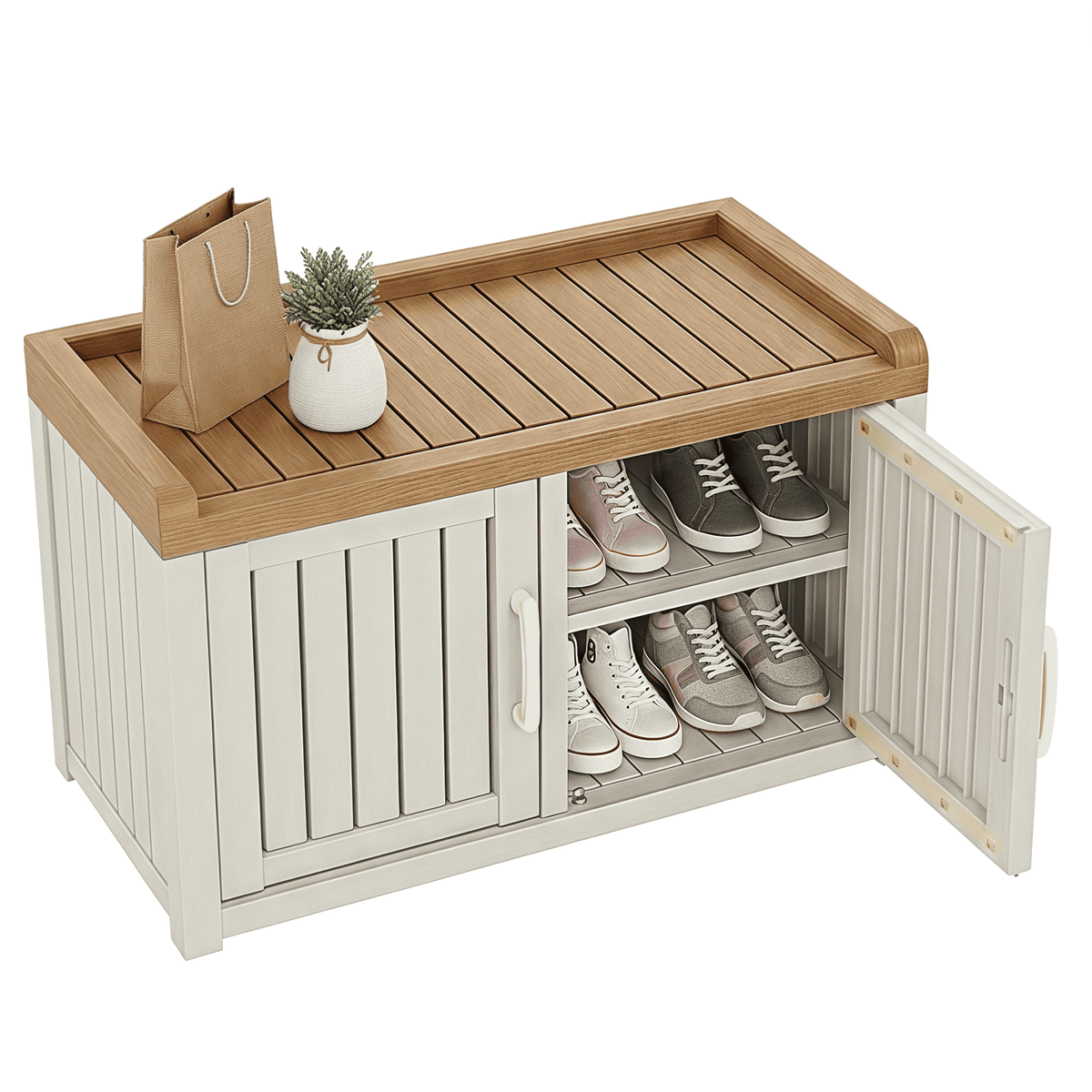 2-in-1 Storage Bench Shoe Cabinet