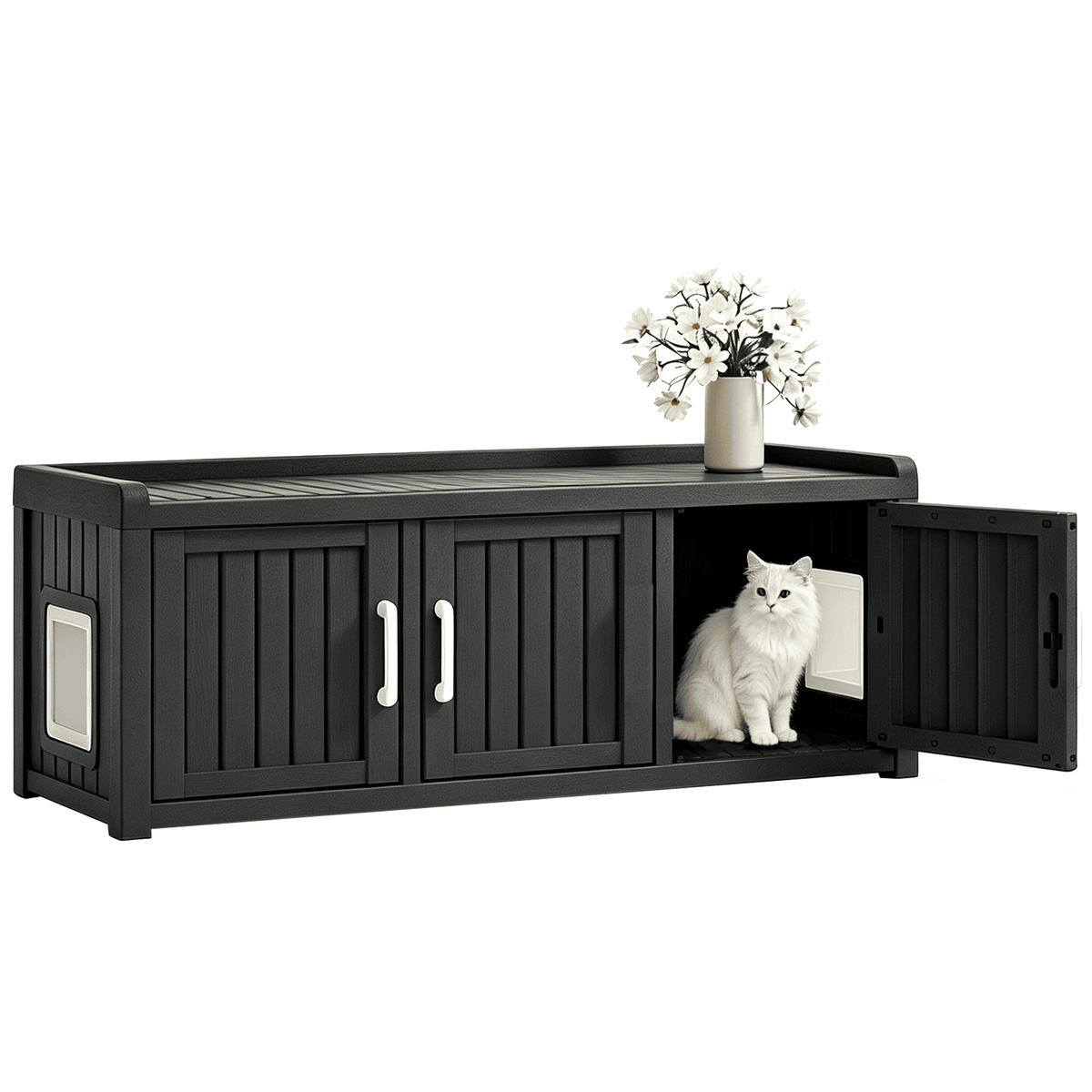 3-in-1 Cat Litter Box Enclosure Furniture Main image