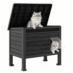 Outdoor Cat Shelter with Adjustable Divider