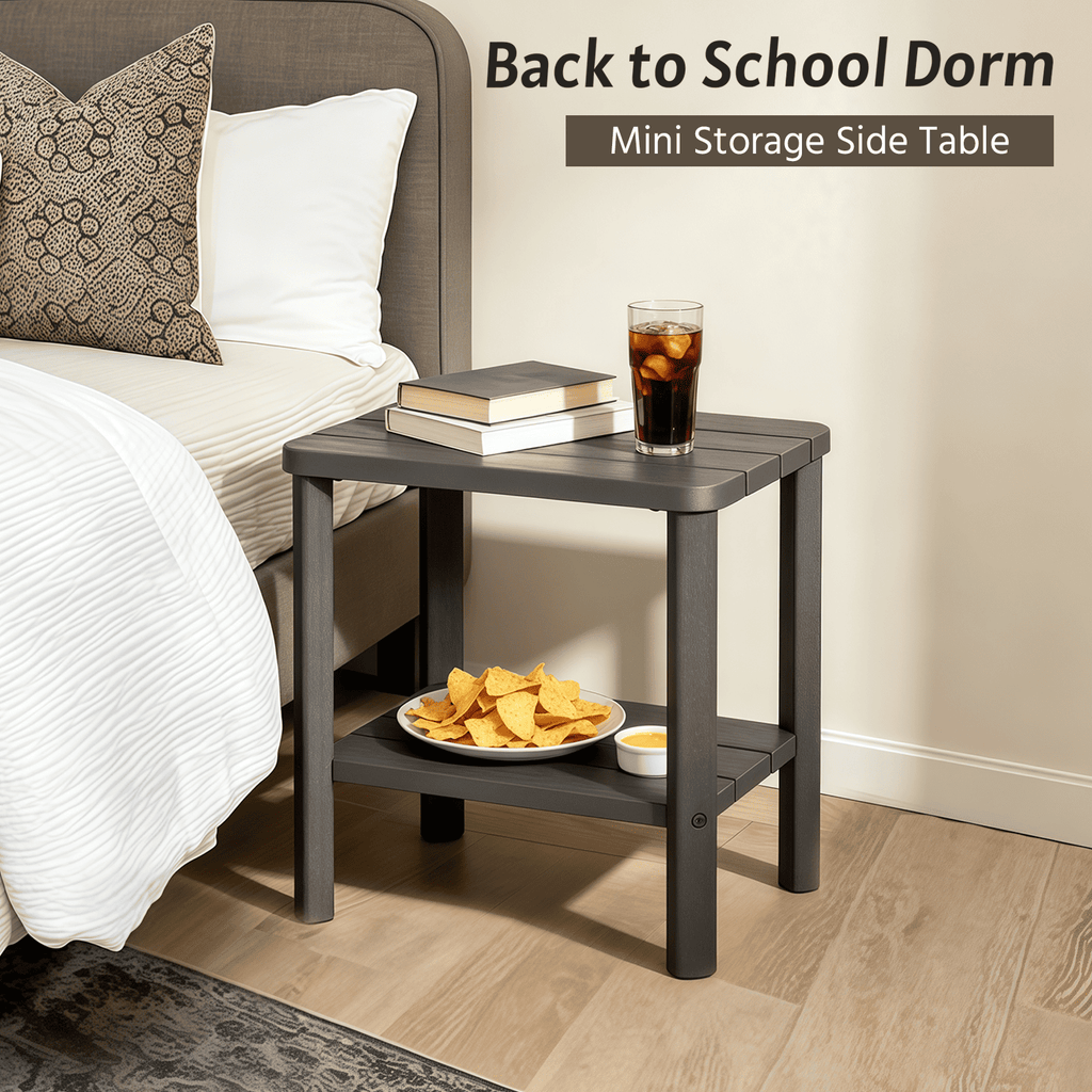Black 2-Tier Side Table