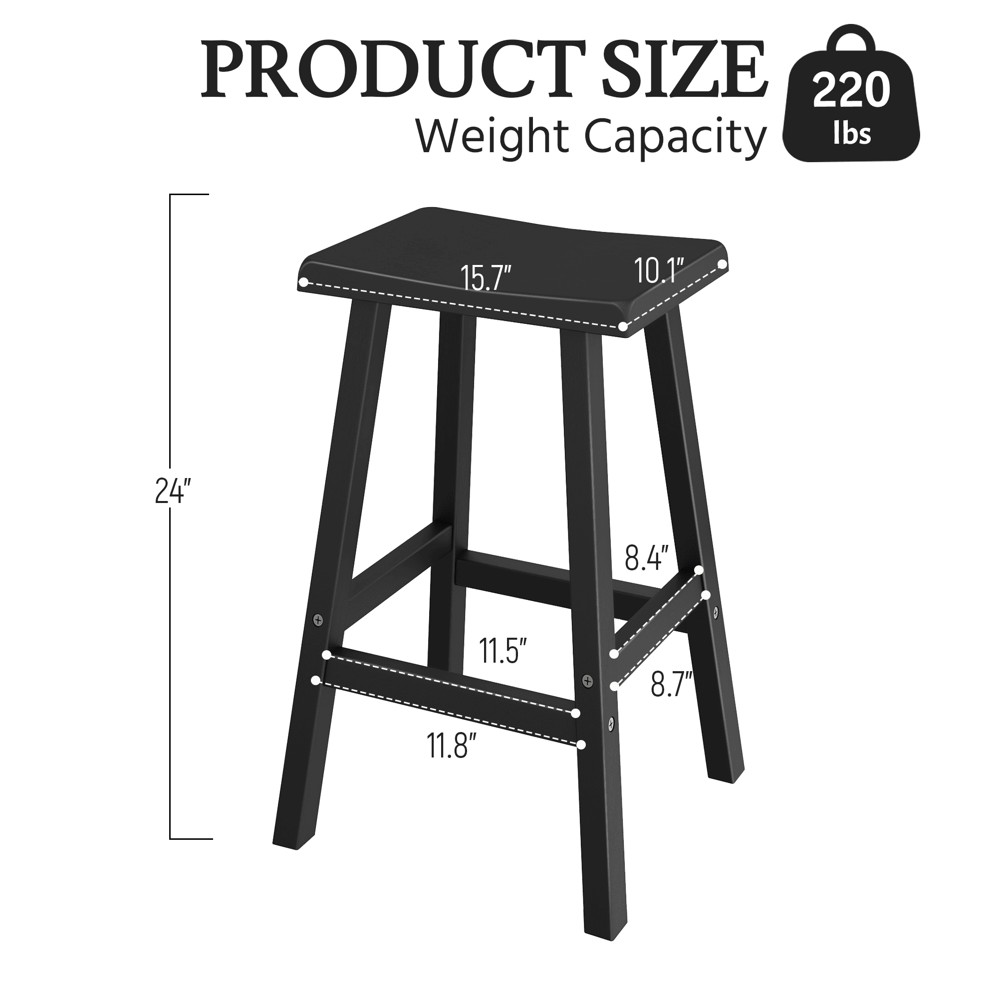 Black Bar Stools Set of 2 Secondary image