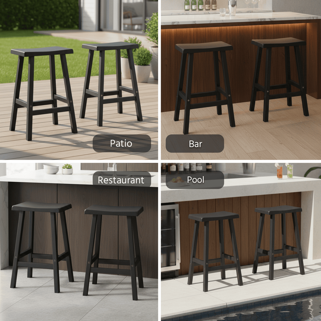 Black Bar Stools Set of 2