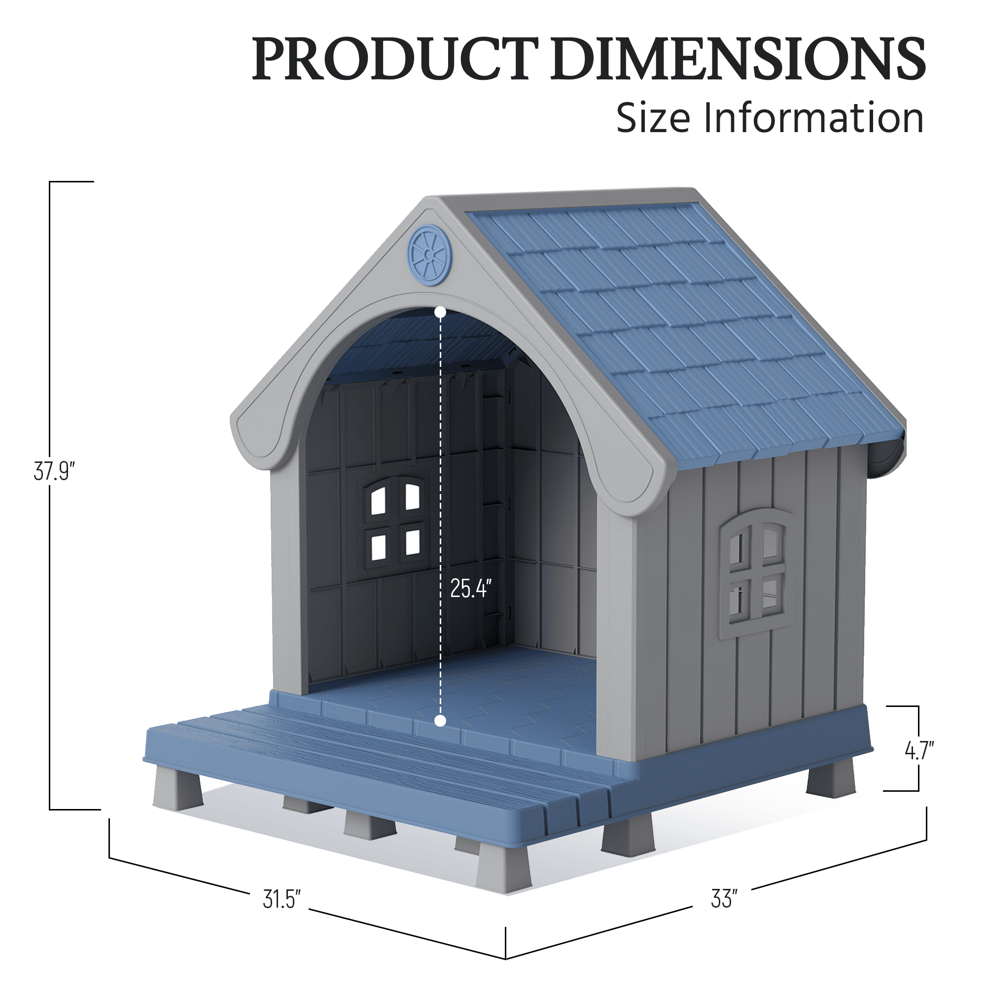 Raised Floor Outdoor Dog House Secondary image