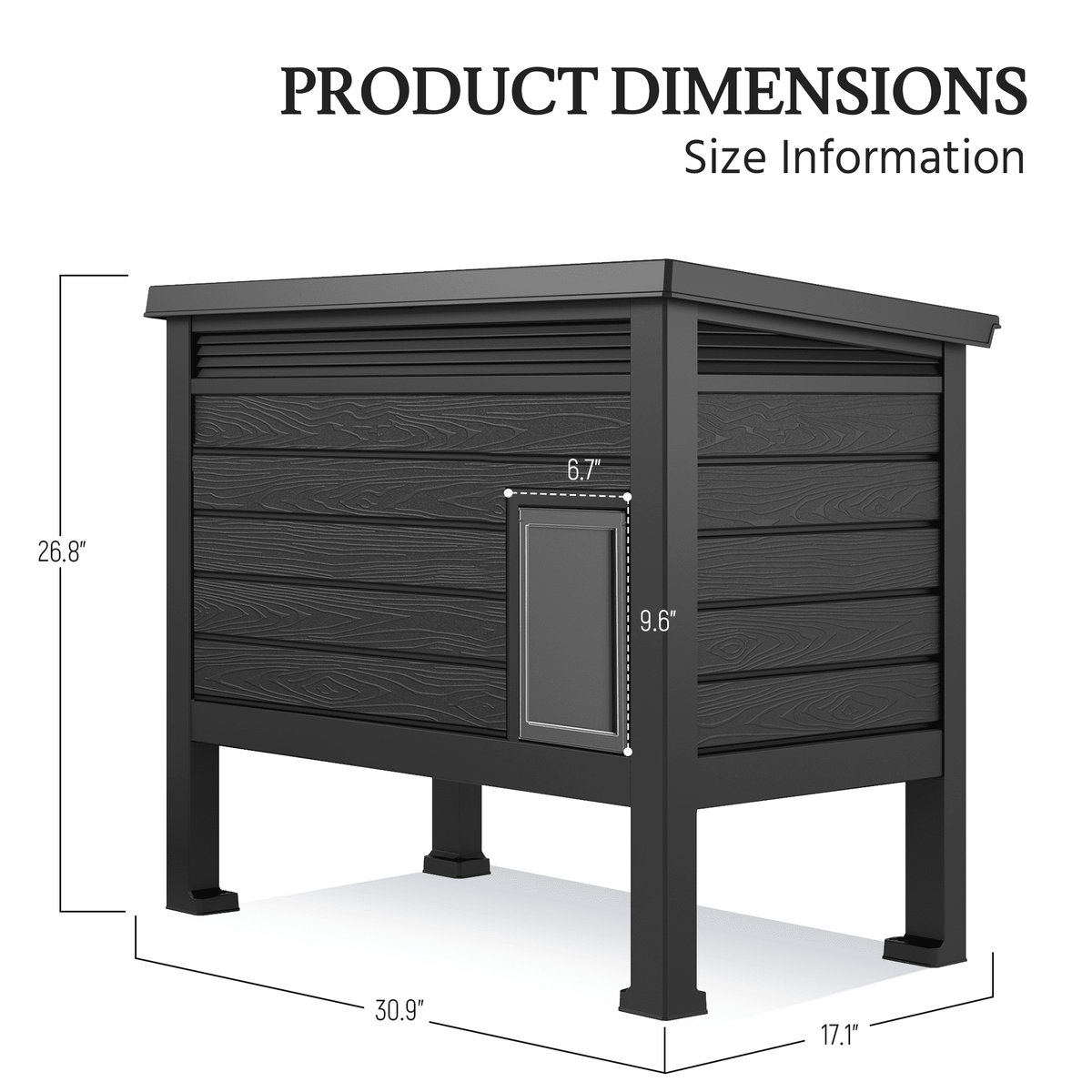 Outdoor Cat Shelter with Adjustable Divider