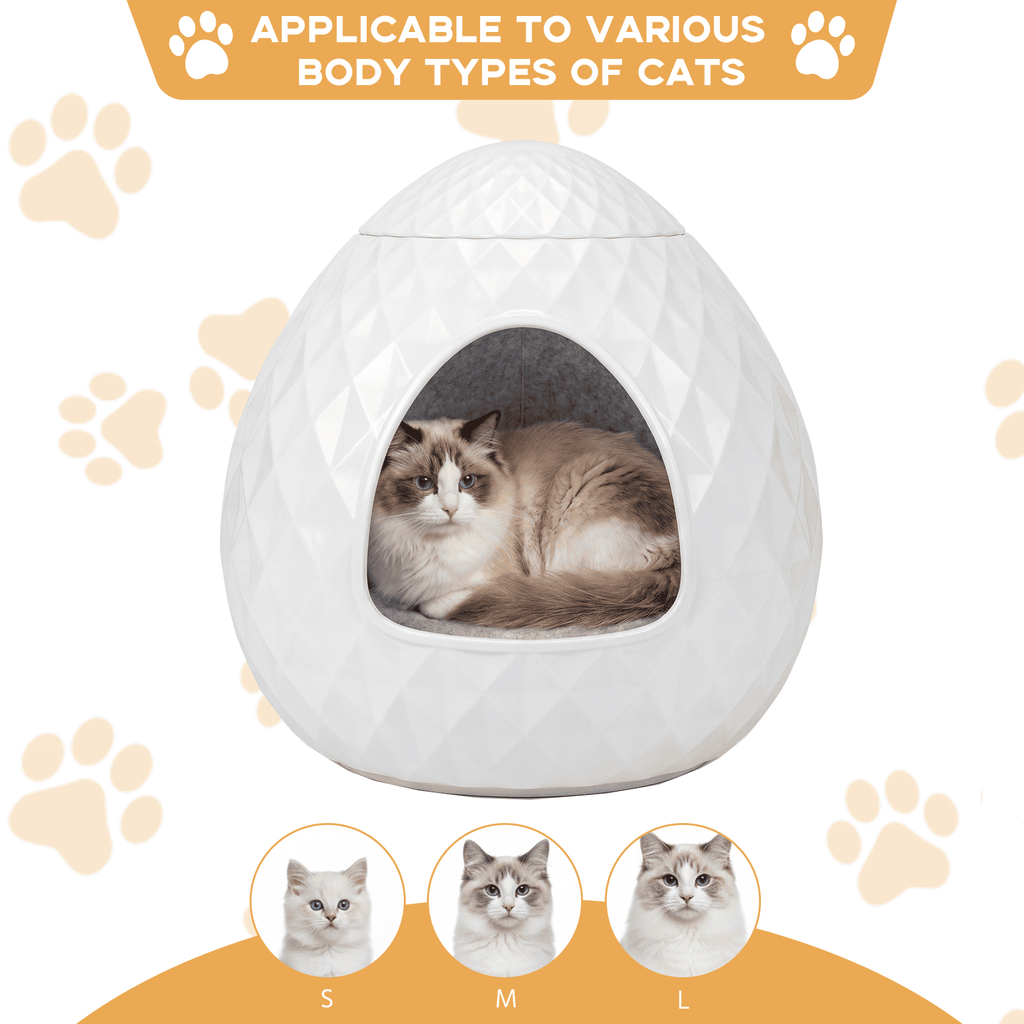 White Enclosed Cat Litter Box