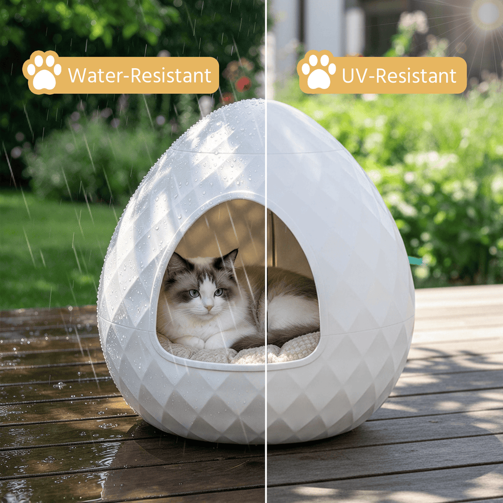 White Enclosed Cat Litter Box