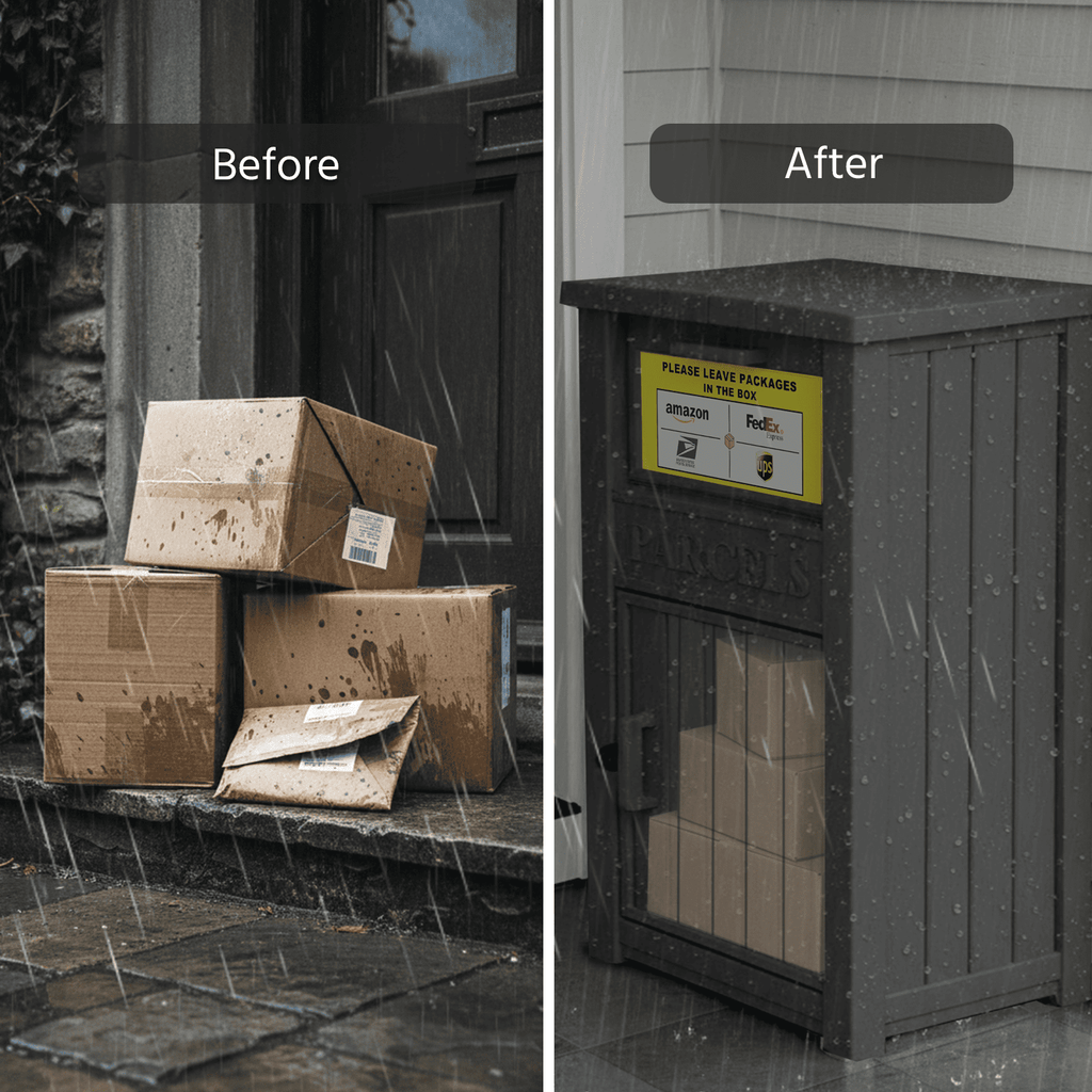 Lockable Package Delivery Box with Anti-Theft Drop Slot