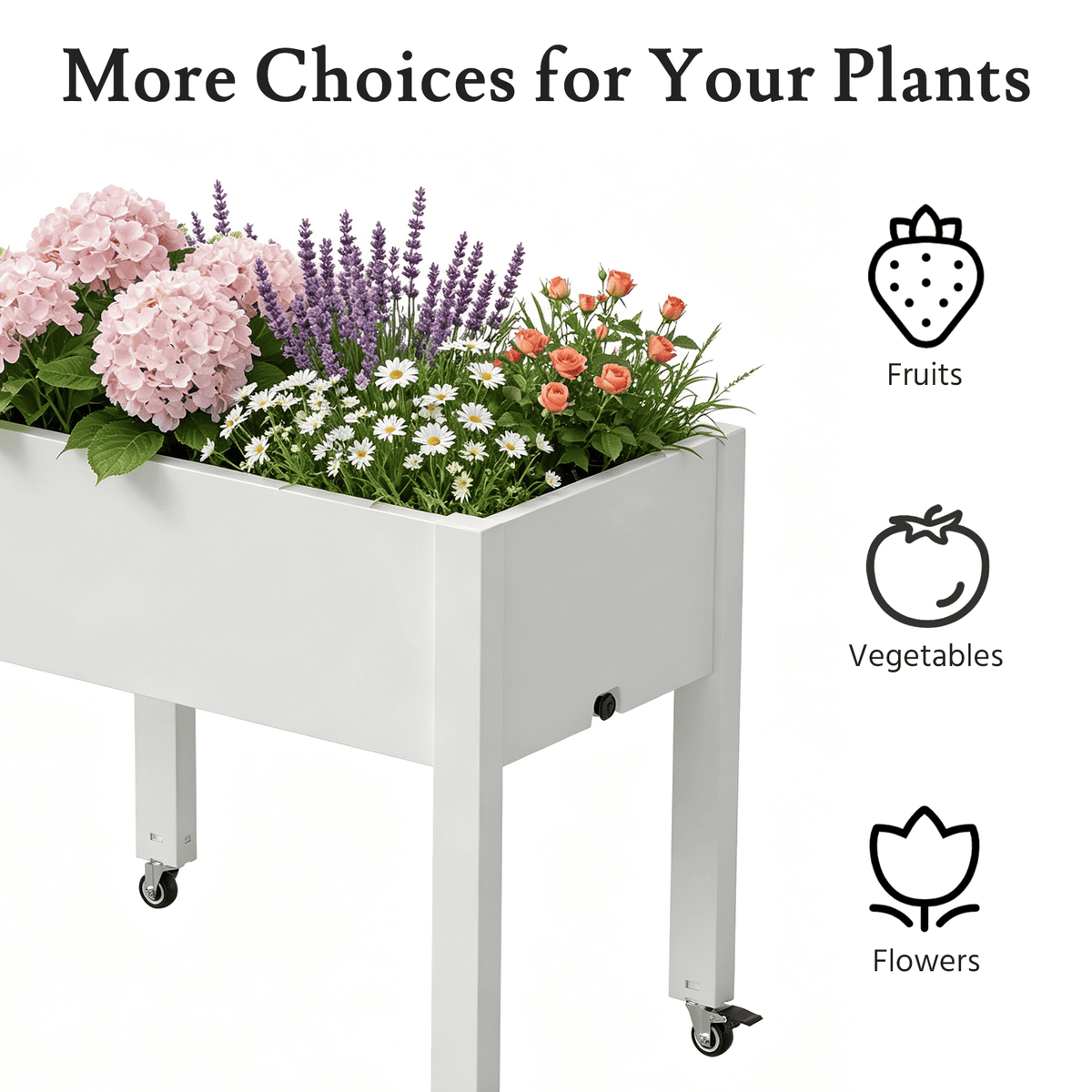 Elevated Raised Garden Planter with Wheels
