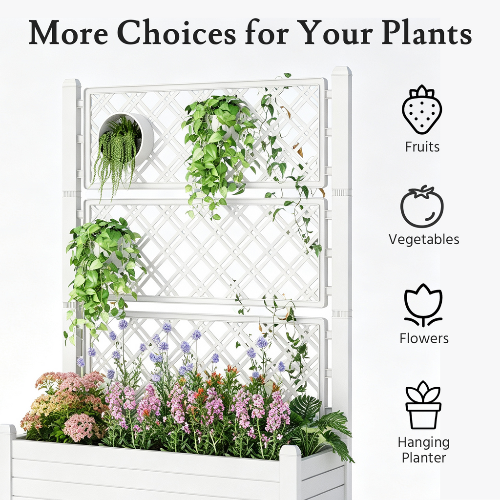 Rolling Raised Garden Bed with Trellis