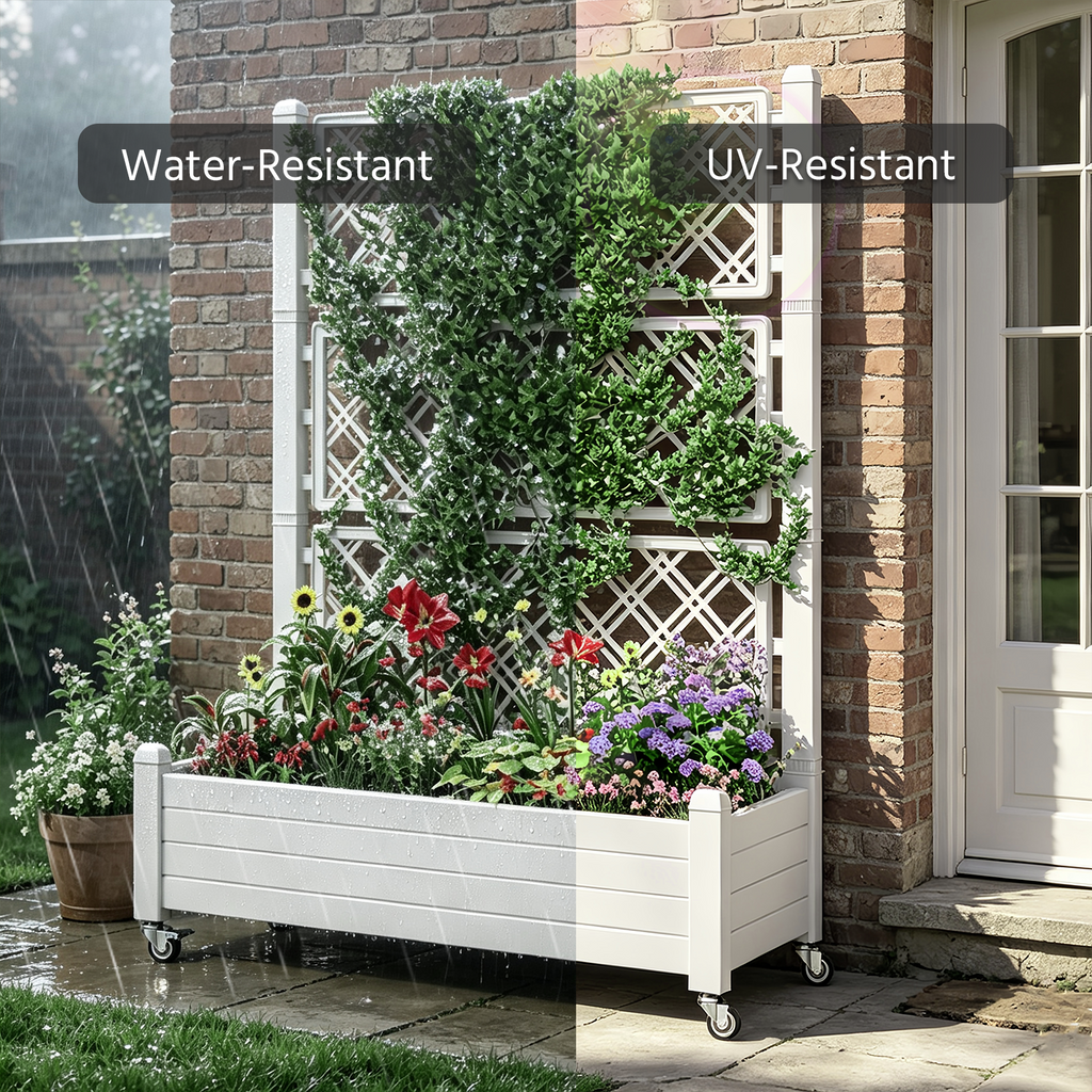 Rolling Raised Garden Bed with Trellis