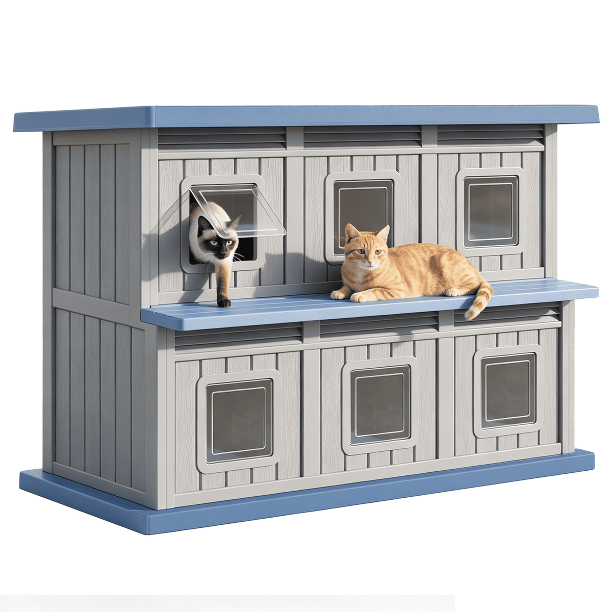 Outdoor Cat House 2-Story for Multiple Cats Main image