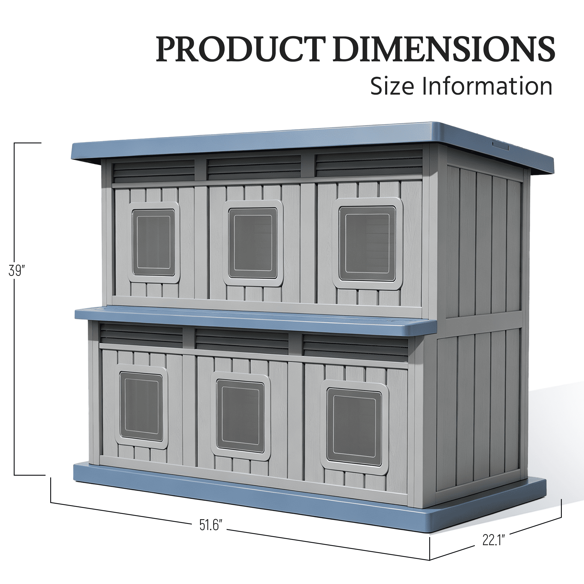 Outdoor Cat House 2-Story for Multiple Cats Secondary image