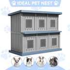 Outdoor Cat House 2-Story for Multiple Cats
